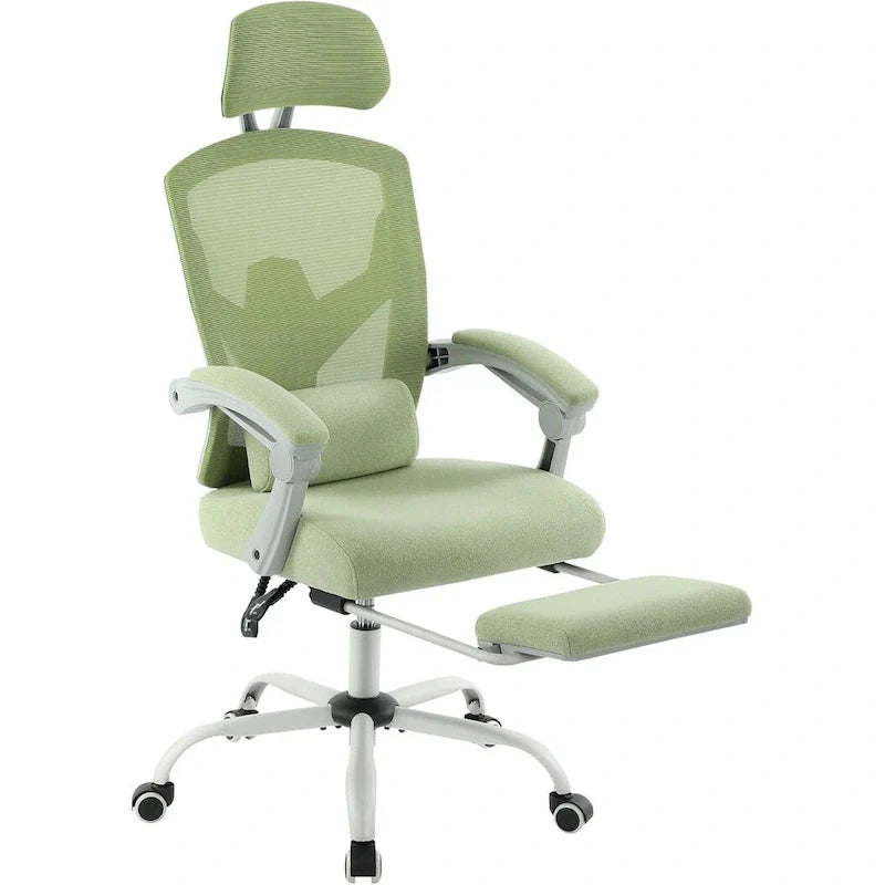 Chaise de bureau à domicile avec repose-pieds, chaises inclinables à dossier haut en maille avec appuie-tête pour la maison, le bureau, le gaming, les étudiants