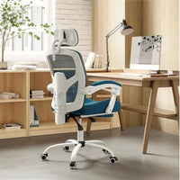 Chaise de bureau à domicile avec repose-pieds, chaises inclinables à dossier haut en maille avec appuie-tête pour la maison, le bureau, le gaming, les étudiants