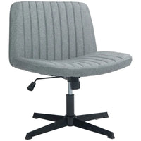 Chaise de bureau large HOMCOM, chaise de bureau sans accoudoirs, chaise de coiffeuse en tissu pour ordinateur avec hauteur réglable