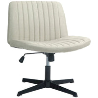 Chaise de bureau large HOMCOM, chaise de bureau sans accoudoirs, chaise de coiffeuse en tissu pour ordinateur avec hauteur réglable