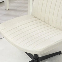Chaise de bureau large HOMCOM, chaise de bureau sans accoudoirs, chaise de coiffeuse en tissu pour ordinateur avec hauteur réglable