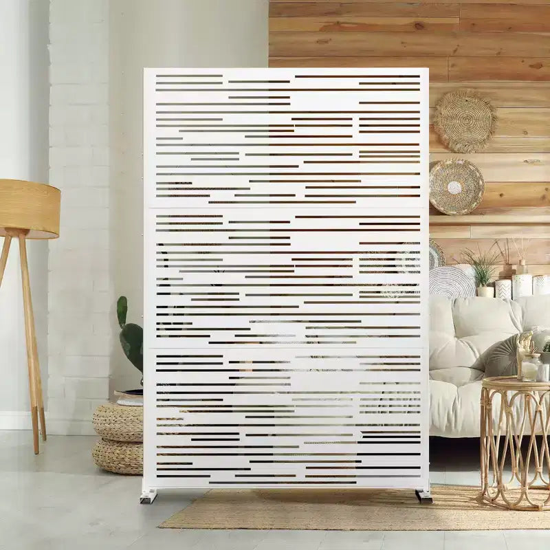 PexFix 72 po x 47 po Brise-vue extérieur en métal Motif brillant Noir