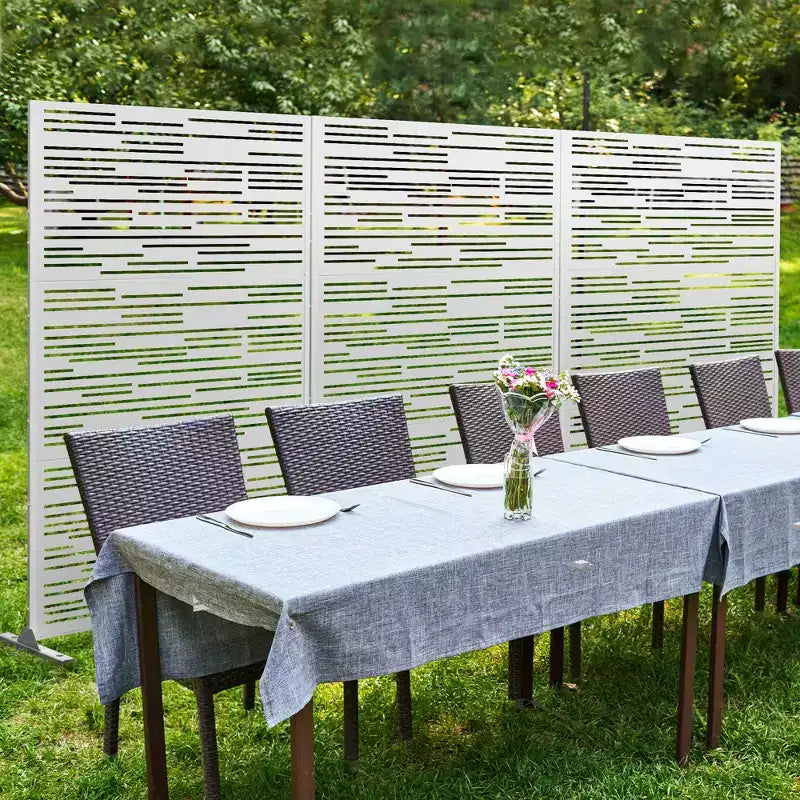 PexFix 72 po x 47 po Brise-vue extérieur en métal Motif brillant Noir