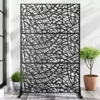 PexFix 72 po x 47 po Écran d'intimité extérieur en métal pour jardin, motif toile d'araignée, noir