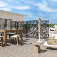 PexFix 72 po x 47 po Écran d'intimité extérieur en métal pour jardin, motif toile d'araignée, noir