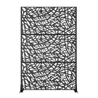 PexFix 72 po x 47 po Écran d'intimité extérieur en métal pour jardin, motif toile d'araignée, noir