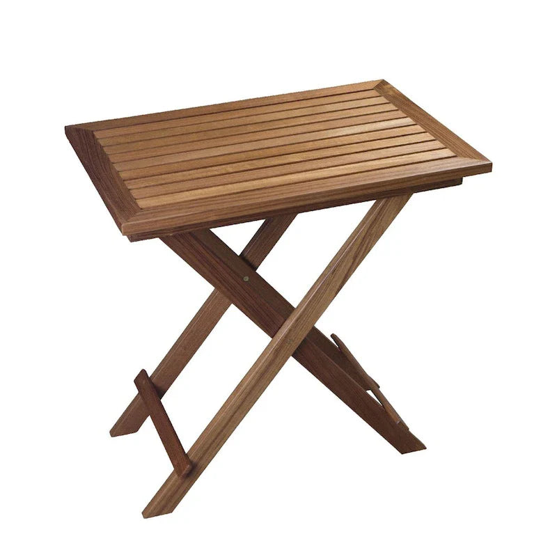 Table à lattes pliante en teck
