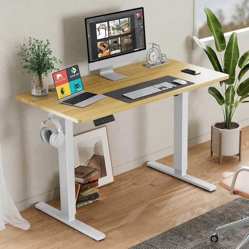 Bureau debout électrique à hauteur réglable, bureau informatique ergonomique assis-debout, 55 x 24