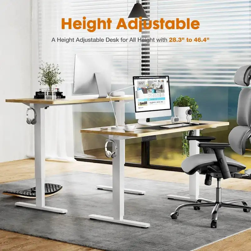 Bureau debout électrique à hauteur réglable, bureau informatique ergonomique assis-debout, 55 x 24