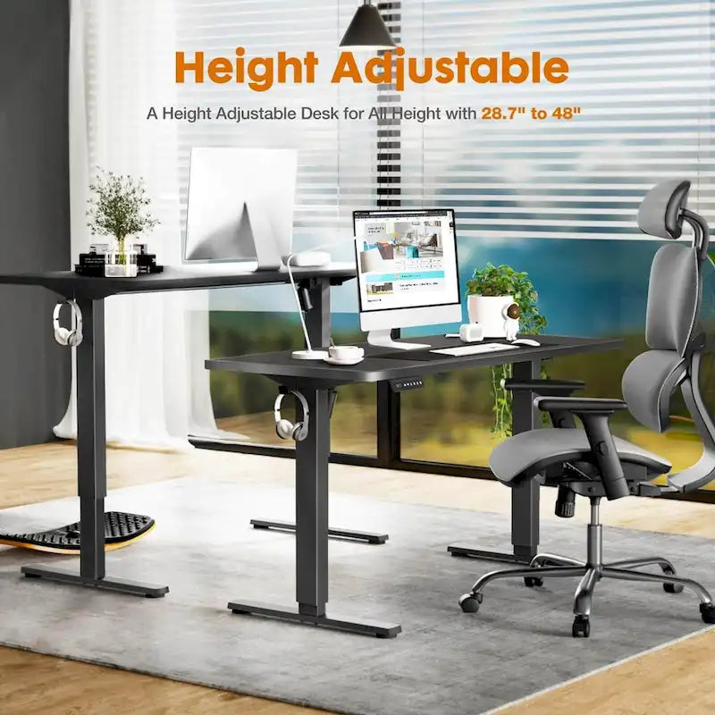 Bureau debout électrique à hauteur réglable, bureau informatique ergonomique assis-debout, 55 x 24
