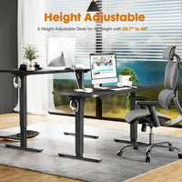 Bureau debout électrique à hauteur réglable, bureau informatique ergonomique assis-debout, 55 x 24