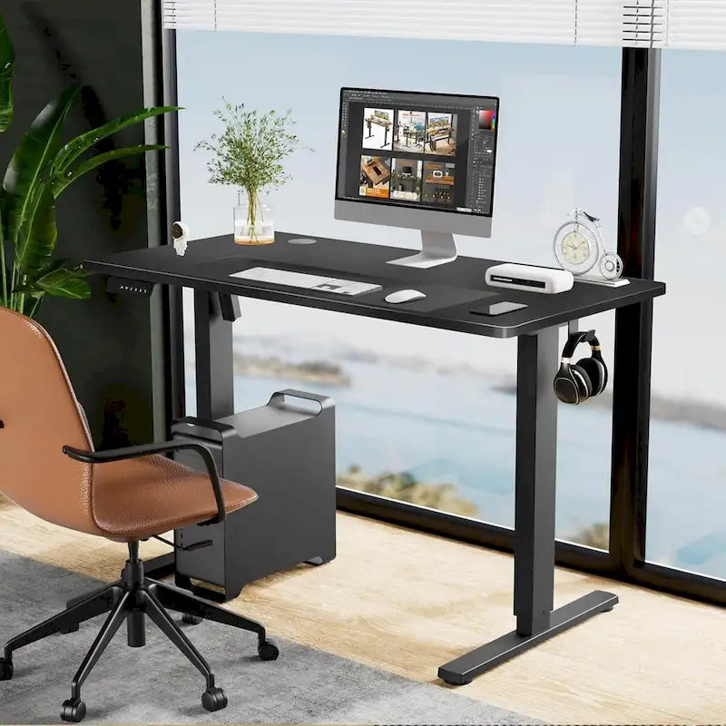 Bureau debout électrique à hauteur réglable, bureau informatique ergonomique assis-debout, 55 x 24