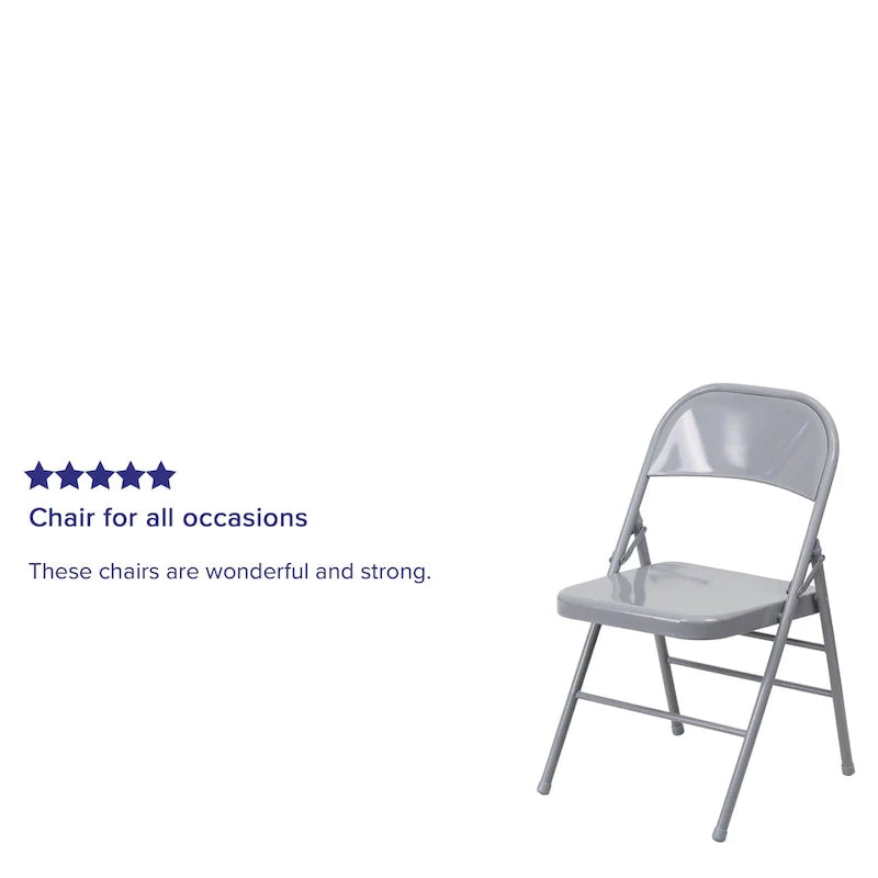 Lot de 4 chaises pliantes en métal à triple renfort et double charnière