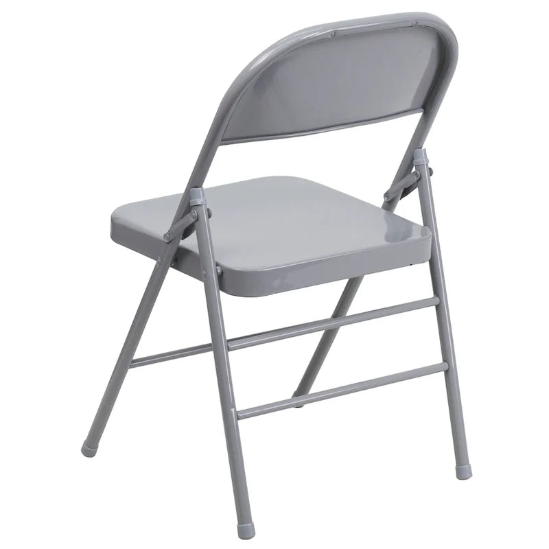 Lot de 4 chaises pliantes en métal à triple renfort et double charnière