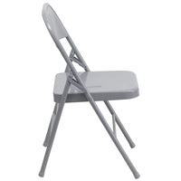 Lot de 4 chaises pliantes en métal à triple renfort et double charnière