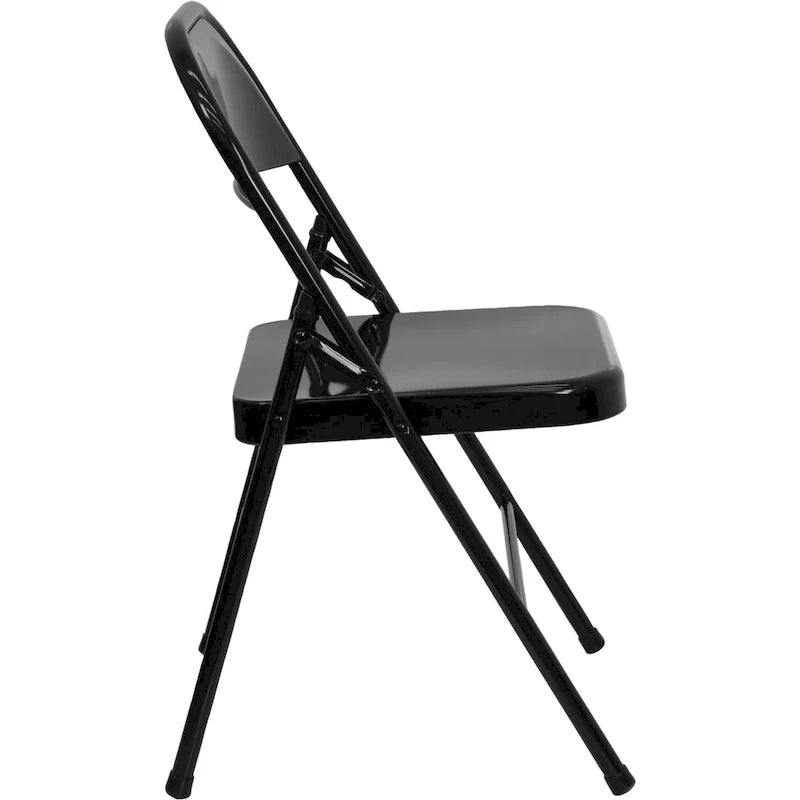 Lot de 4 chaises pliantes en métal à triple renfort et double charnière