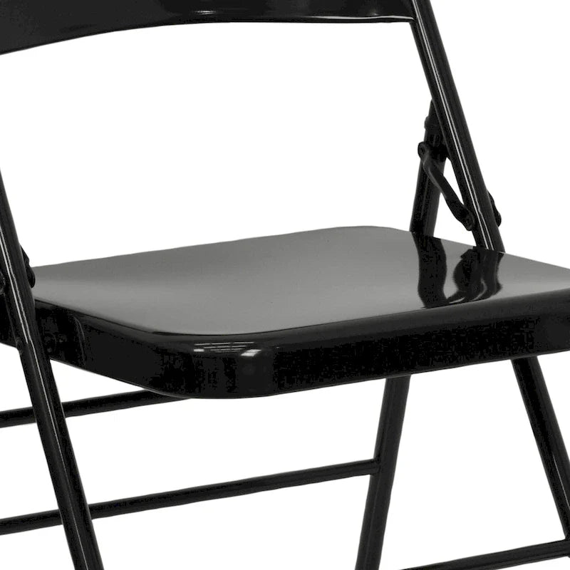 Lot de 4 chaises pliantes en métal à triple renfort et double charnière