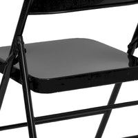 Lot de 4 chaises pliantes en métal à triple renfort et double charnière