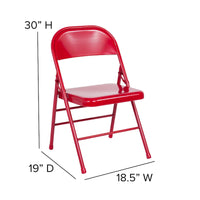 Lot de 4 chaises pliantes en métal à triple renfort et double charnière