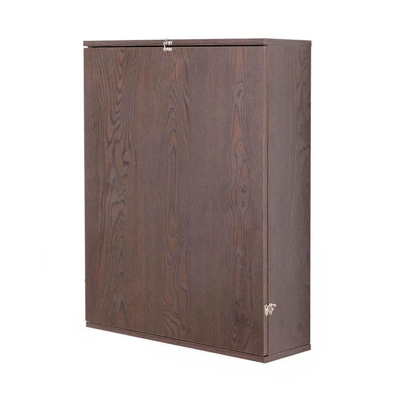 Bureau mural rabattable pour ordinateur portable avec étagères