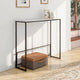 Maypex Console étroite en quartz blanc avec base noire