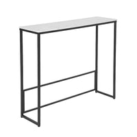 Maypex Console étroite en quartz blanc avec base noire