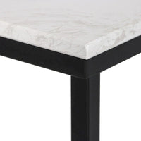 Maypex Console étroite en quartz blanc avec base noire