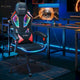 Chaise de gaming ergonomique avec lumières LED RGB, chaise d'ordinateur en tissu ventilé avec coussin à ressorts ensachés et accoudoirs articulés