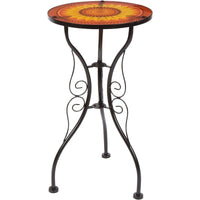 Table d'appoint en verre et métal motif tournesol par Trademark Innovations