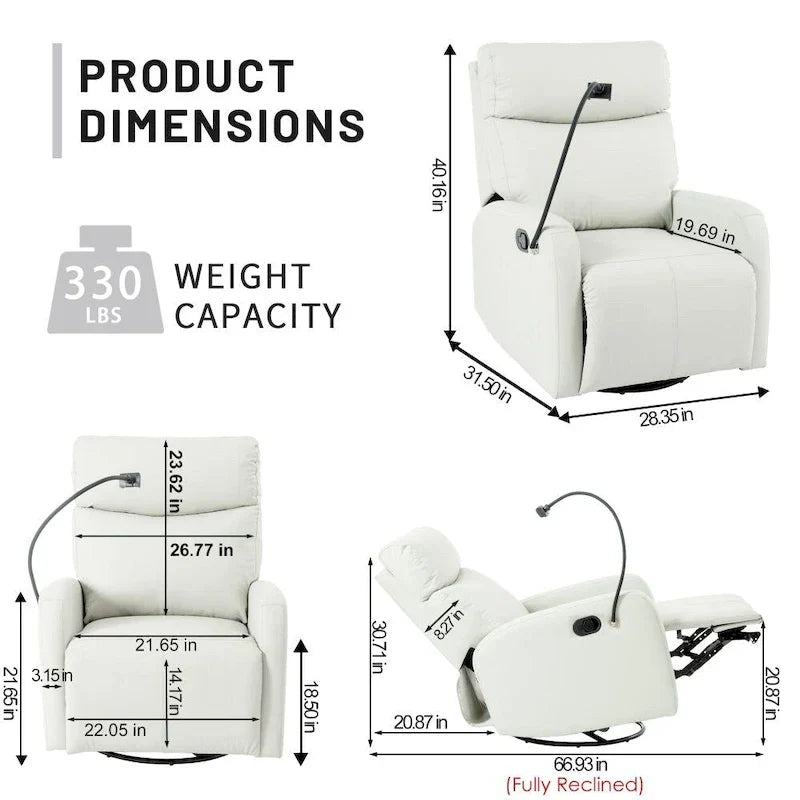 Petit Fauteuil Inclinable Pivotant à Bascule Moderne