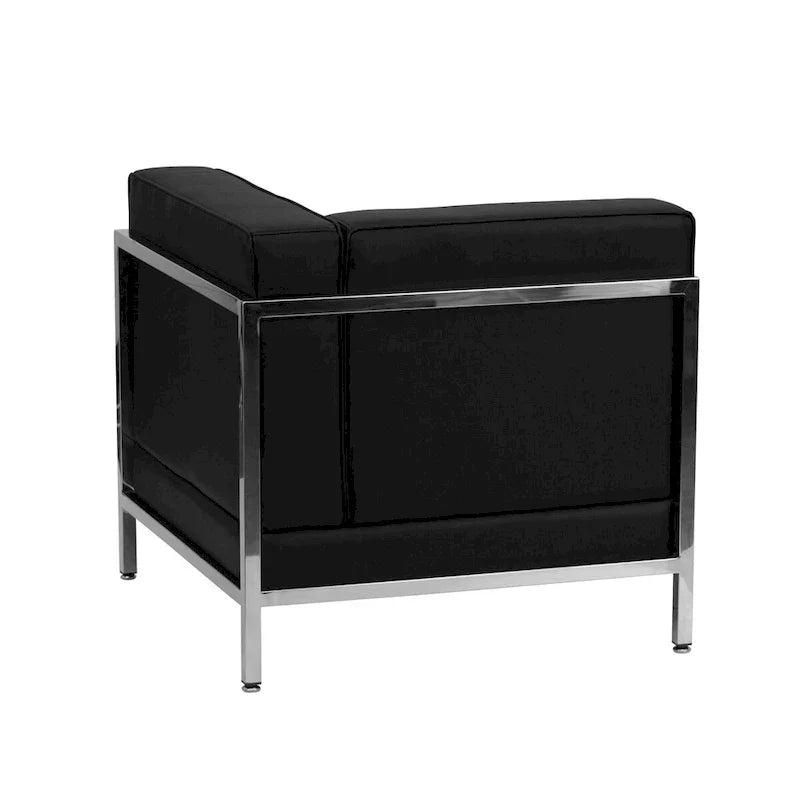 Configuration Sectionnelle Modulable 9 Pièces en LeatherSoft - Pieds en Acier Inoxydable - 140.5L x 28.75 - 140.5P x 27.5H pouces