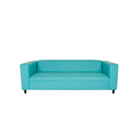 HomeRoots Canapé en similicuir bleu sarcelle 84 po avec pieds noirs - 84