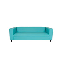 HomeRoots Canapé en similicuir bleu sarcelle 84 po avec pieds noirs - 84