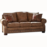 Ensemble canapé et fauteuil en tissu suédine marron rustique Rancho