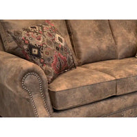 Ensemble canapé et fauteuil en tissu suédine marron rustique Rancho
