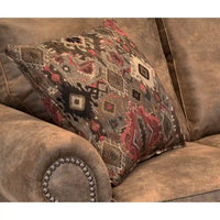 Ensemble canapé et fauteuil en tissu suédine marron rustique Rancho