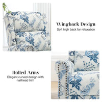 Lot de 2 Fauteuils Inclinables Manuels Pivotants à Bascule à Motif Floral HOMYKA