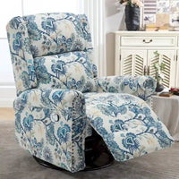 Lot de 2 Fauteuils Inclinables Manuels Pivotants à Bascule à Motif Floral HOMYKA