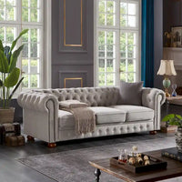 Canapé en tissu de lin Chesterfield