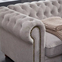 Canapé en tissu de lin Chesterfield