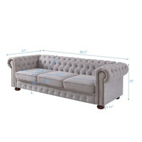 Canapé en tissu de lin Chesterfield