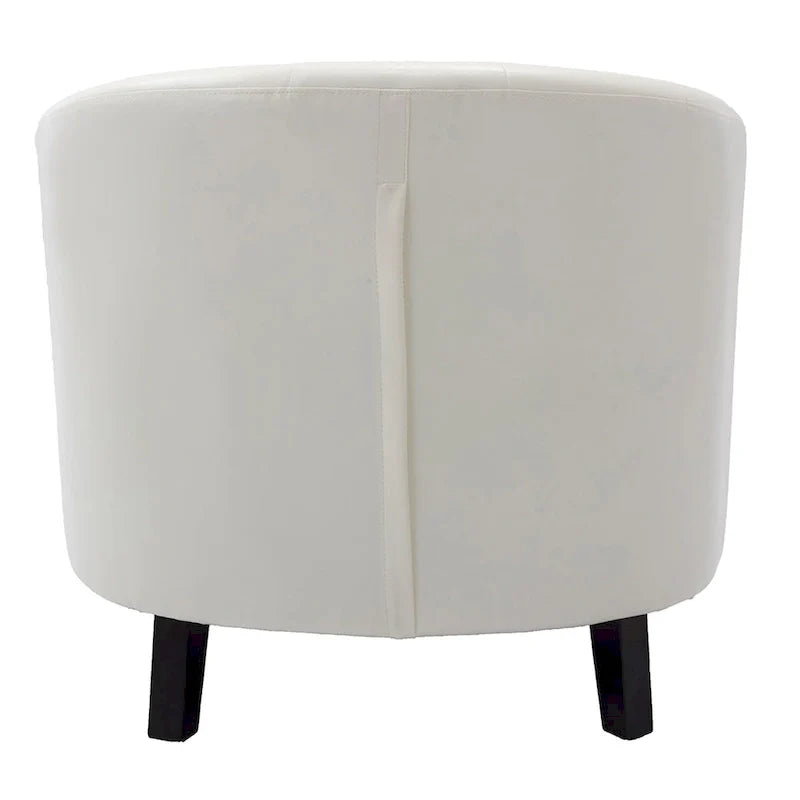 Fauteuil tonneau capitonné en cuir PU, fauteuil tub pour salon, chambre, club