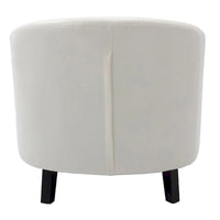 Fauteuil tonneau capitonné en cuir PU, fauteuil tub pour salon, chambre, club