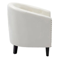 Fauteuil tonneau capitonné en cuir PU, fauteuil tub pour salon, chambre, club