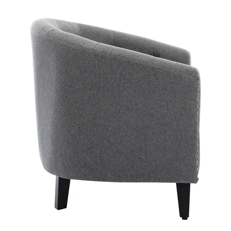 Fauteuil tonneau capitonné en cuir PU, fauteuil tub pour salon, chambre, club
