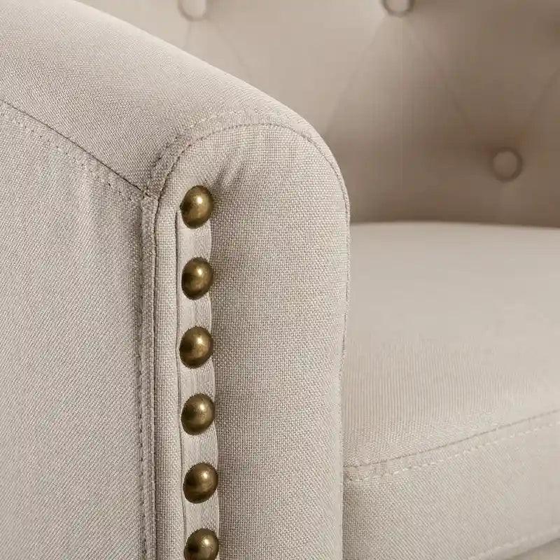 Fauteuil tonneau capitonné en cuir PU, fauteuil tub pour salon, chambre, club