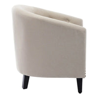 Fauteuil tonneau capitonné en cuir PU, fauteuil tub pour salon, chambre, club