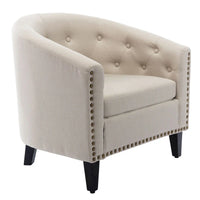 Fauteuil tonneau capitonné en cuir PU, fauteuil tub pour salon, chambre, club