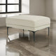 Ottoman Salk de 76 cm, Assise rectangulaire capitonnée, Rembourrage gris clair