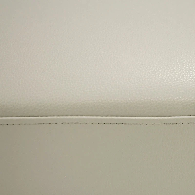 Ottoman Salk de 76 cm, Assise rectangulaire capitonnée, Rembourrage gris clair